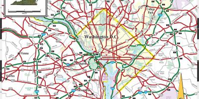 וושינגטון dc מפת הרכבת התחתית של רחוב כיסוי