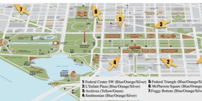 הליכה מפה של וושינגטון dc מונומנטים