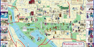 המפה של הליכה מפה של וושינגטון dc אטרקציות