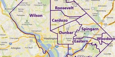 מפה של וושינגטון בית הספר המחוזי 