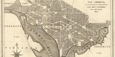 מפה של מפה היסטורית של וושינגטון dc