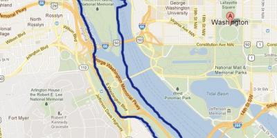 מפה של נהר הפוטומק מוושינגטון.