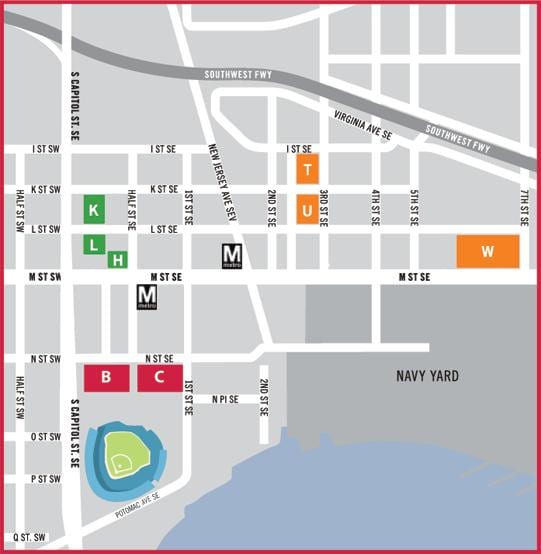 וושינגטון הארצית חניה מפה
