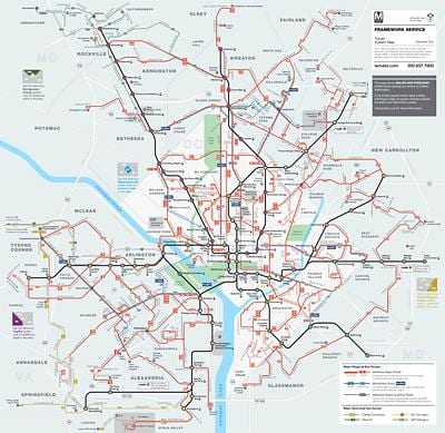 dc מטרו המפה אוטובוס