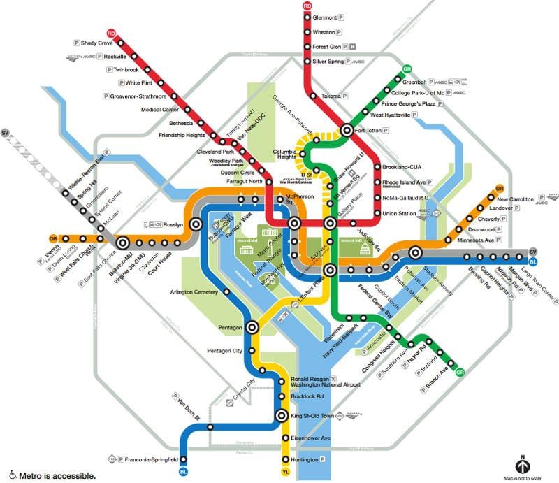 וושינגטון dc הרכבת המפה