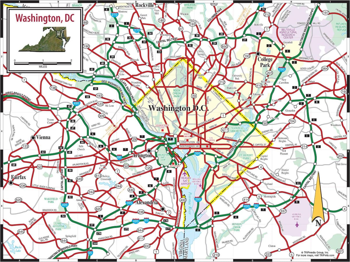 וושינגטון dc מפת הרכבת התחתית של רחוב כיסוי
