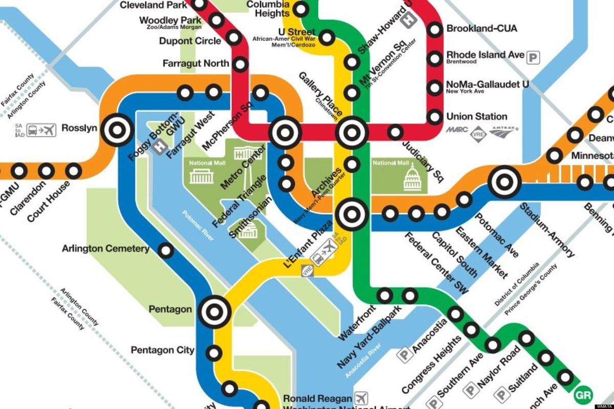 dc קו צהוב במפה