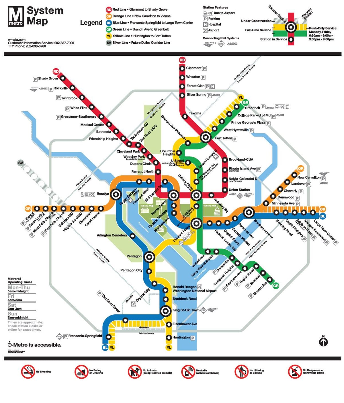 מפה של wmata המפה dc