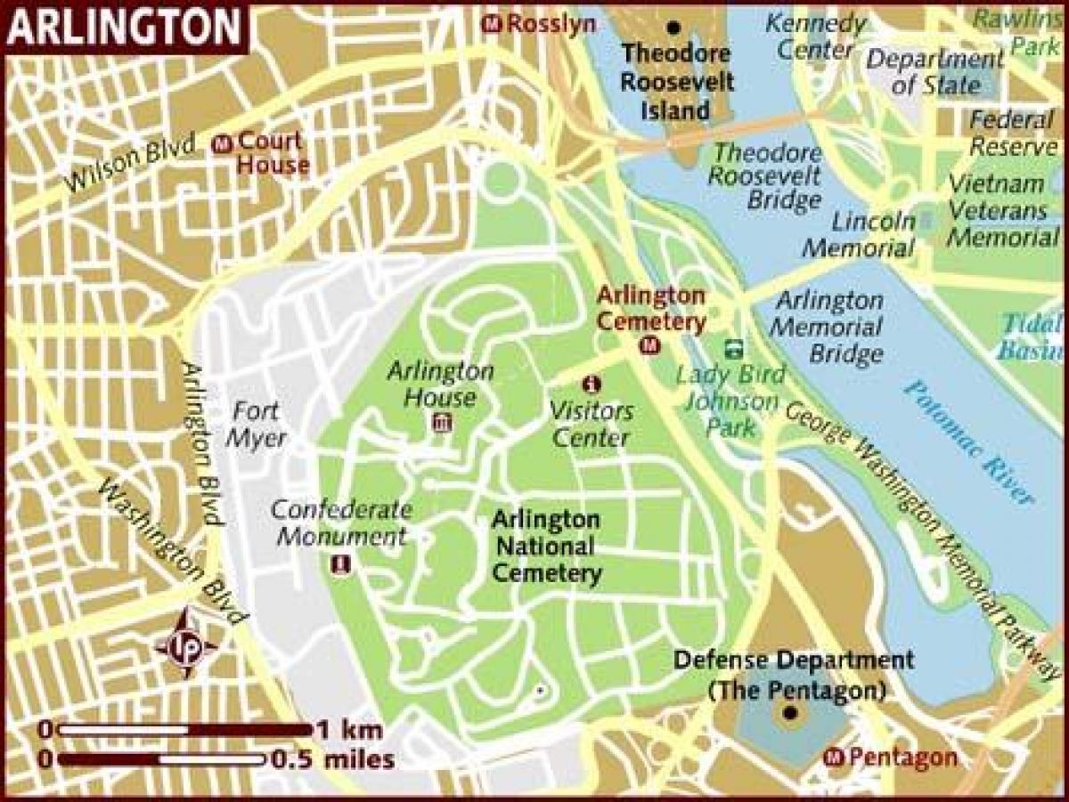 מפה של ארלינגטון בוושינגטון די. סי