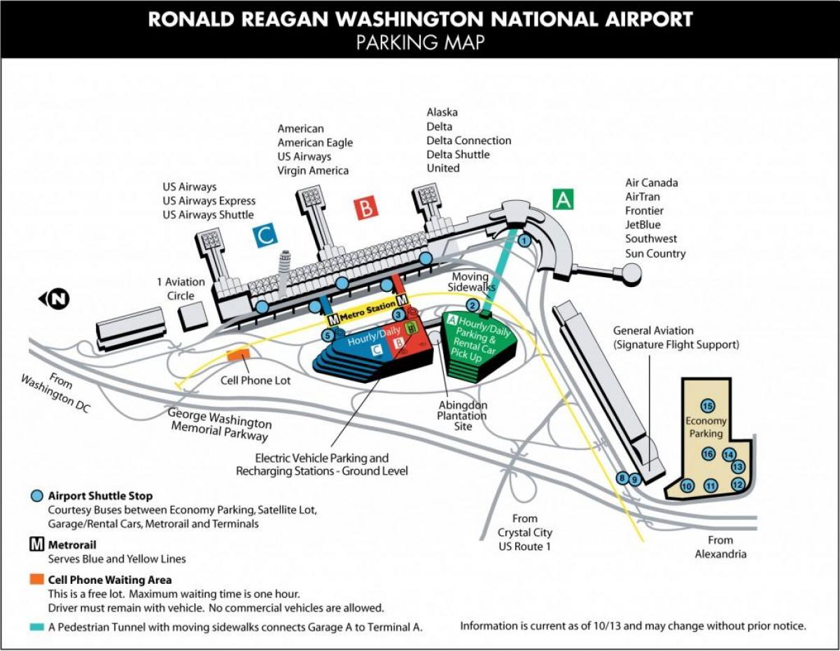 מפה של שדות תעופה ליד וושינגטון dc