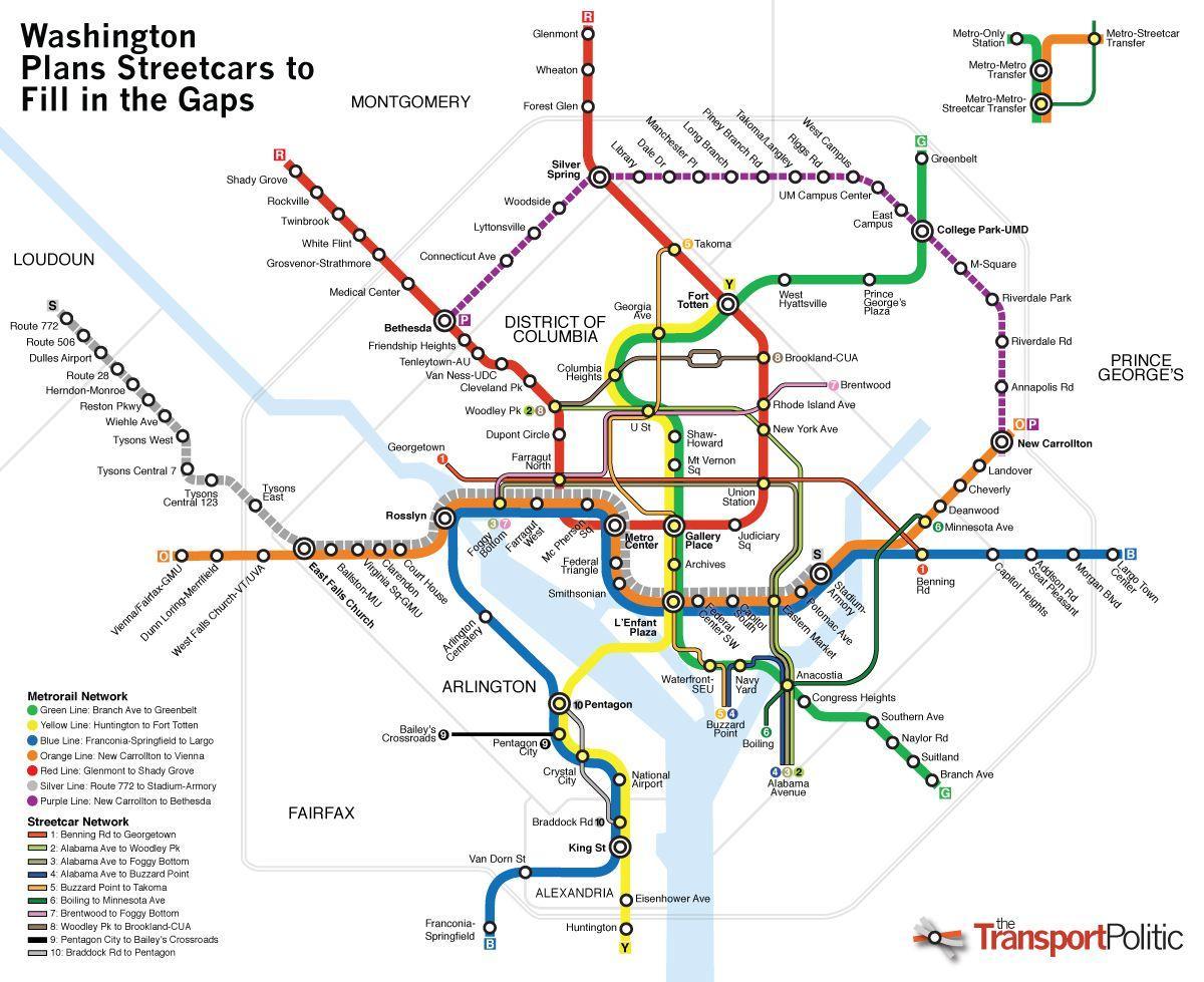 וושינגטון תחבורה ציבורית מפה