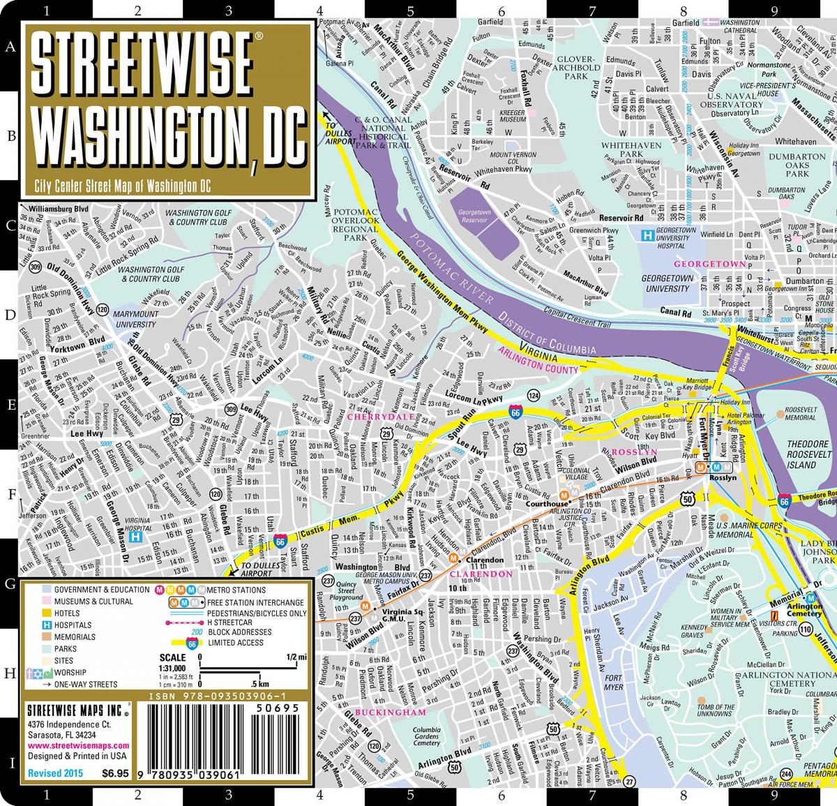 מפה של חוכמת רחוב וושינגטון dc