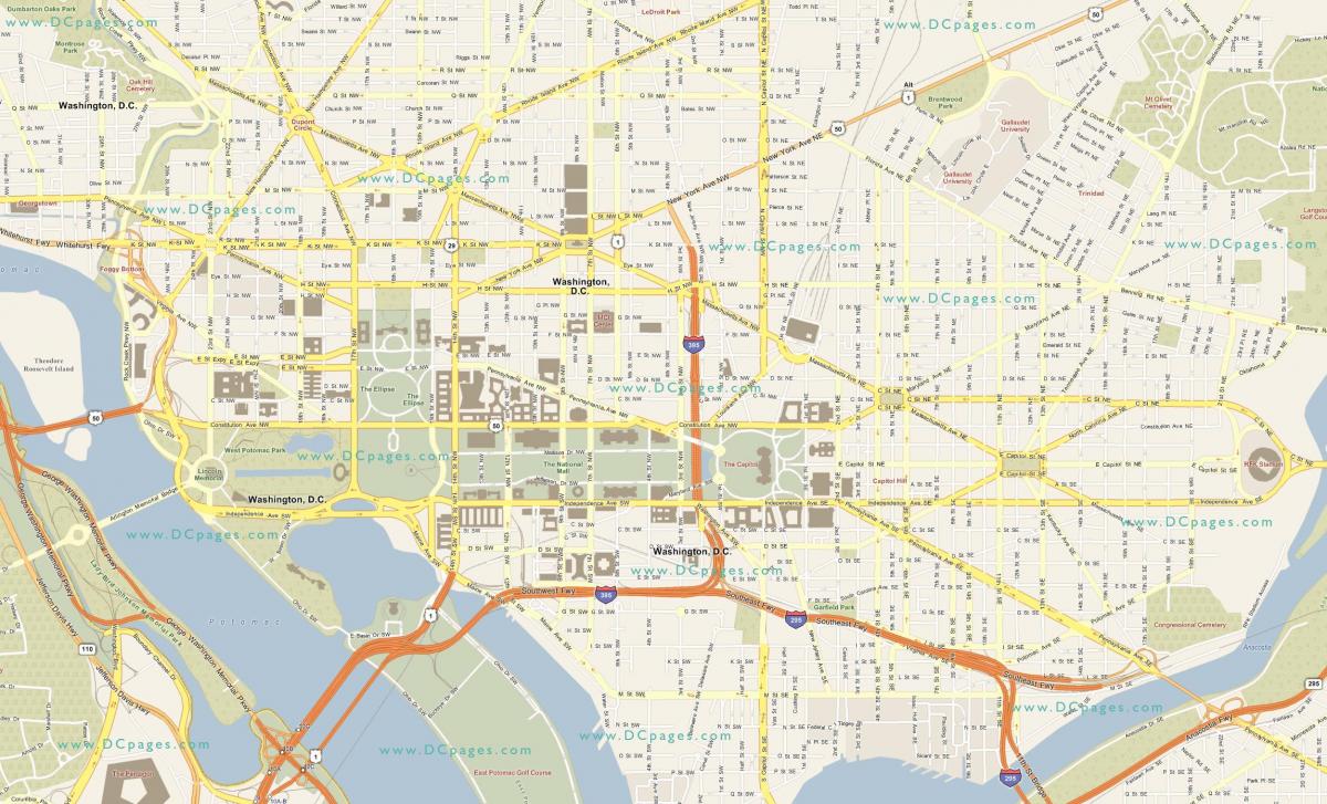 מפה מפורטת של וושינגטון